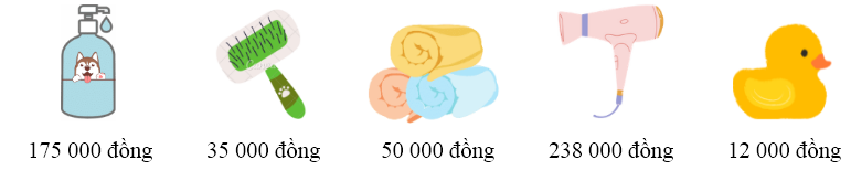 Giá tiền của các vật dụng cần để tắm cho Bánh Bao như sau: (ảnh 1)