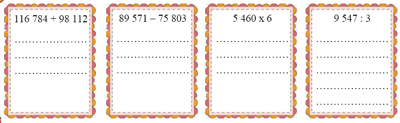 Đặt tính rồi tính: (ảnh 1)