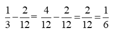Tính: 1/3 - 2/12 (ảnh 1)