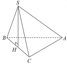 Cho hình chóp  có đáy  là tam giác vuông tại A. Hình chiếu của S lên mặt phẳng (ảnh 1)