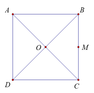 Cho hình vuông \(ABCD\) có độ dài cạnh (ảnh 1)