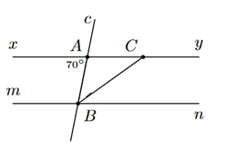 Trong hình vẽ có xy song song mn. Tia BC  là tia phân giác của (ảnh 1)