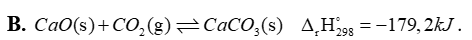 Phương tr&igrave;nh nhiệt h&oacute;a học phản ứng nhiệt ph&acirc;n đ&aacute; v&ocirc;i ở điều kiện chuẩn l&agrave; (ảnh 4)