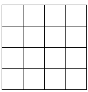  Xét một bảng ô vuông 4 × 4 như hình vẽ bên. Người ta điền vào mỗi ô vuông đó một trong hai số 1 hoặc –1 sao cho tổng các số trong mỗi hàng hoặc mỗi cột đều bằng 0. Hỏi có bao nhiêu cách điền? (ảnh 1)