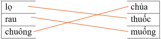 Em hãy nối tiếng ở cột bên trái với tiếng ở cột bên phải để tạo thành từ phù hợp: (ảnh 2)