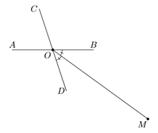 Cho hình bên dưới, tia \(OM\) là tia phân giác của góc BOD (ảnh 1)