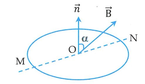 Một khung dây hình tròn diện tích S = 15cm2 gồm N = 10 vòng dây, đặt trong từ trường đều có (ảnh 1)
