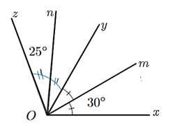 Cho hai góc xOy =30 độ , góc xOt = 70 độ như hình dưới đây (ảnh 1)