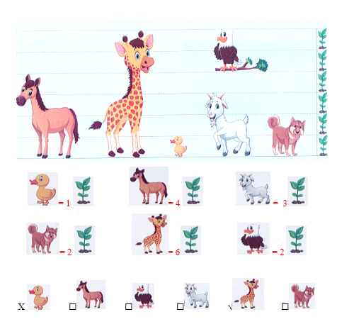 Quan sát và viết chiều cao của từng con vật: (ảnh 2)