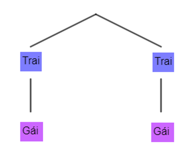 Chọn ngẫu nhiên một gia đình có hai người con và quan sát giới tính của ba người con. Sơ đồ cây nào dưới đây mô tả các phần không gian mẫu? (ảnh 5)