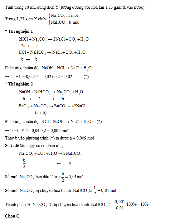 Soda Na2Co3 khi để lâu ngày bị chuyển hóa một phần thành (ảnh 1)