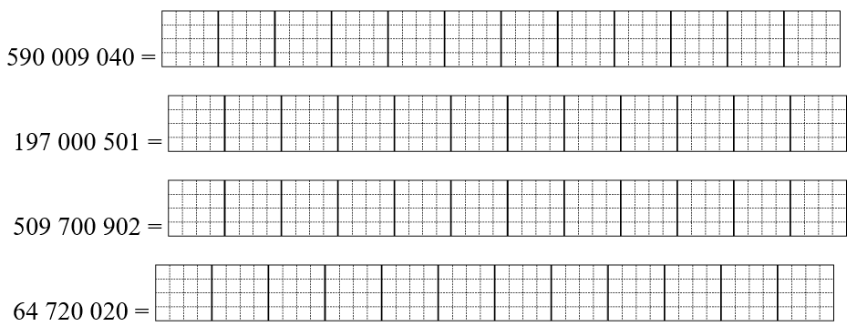 Viết các số thành tổng  590 009 040 (ảnh 1)