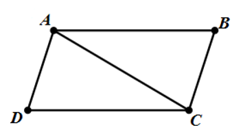 Cho hình vẽ bên, biết \(AB\parallel CD,\,\,AD\parallel BC\).    Phát biểu đúng là (ảnh 1)