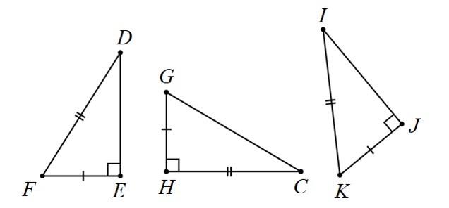 Cho hình sau:   Hình trên có hai tam giác nào bằng nhau? (ảnh 1)