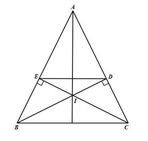 Cho tam giác \[ABC\] cân tại A  (góc  A < 90 độ ) (ảnh 1)