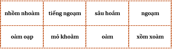 Điền vần oam, oăm và dấu thanh vào chỗ trống rồi viết lại các từ. (ảnh 2)