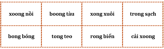 Điền vần oong, ong và dấu thanh vào chỗ trống rồi viết lại các từ. (ảnh 2)