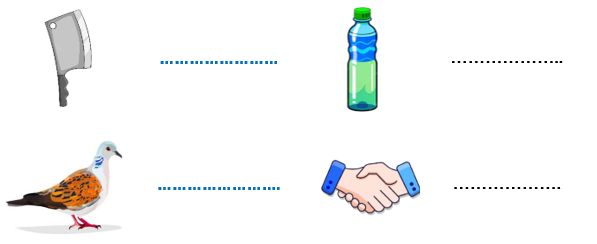 Em hãy tìm các từ phù hợp để gọi tên các hình sau: (ảnh 1)