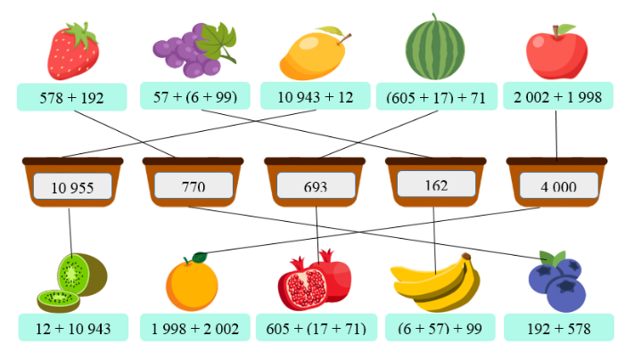 Hãy xếp các loại quả vào giỏ tương ứng: (ảnh 2)