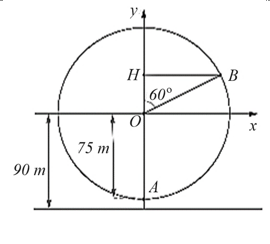 Một chiếc đu quay có bán kính 75m tâm của vòng quay ở độ cao 90m (ảnh 2)