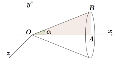 Cho tam giác vuông \(OAB\) có cạnh \(OA = a\) nằm trên tục \(Ox\) (ảnh 1)