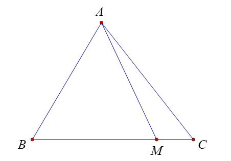 Cho tam giác \(ABC\). Gọi \(M\) là điểm trên cạnh \(BC\) sao cho \(MB = 4MC\). Khi đó (ảnh 1)
