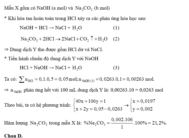 Khi để NaOH lâu ngày sẽ bị chuyển hóa một phần thành (ảnh 1)
