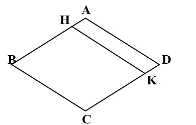 Viết tên các hình bình hành có trong hình bên rồi cho biết cạnh AD song song với những cạnh nào. (ảnh 1)
