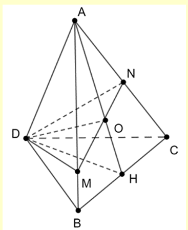 Cho tứ diện đều ABCD có cạnh bằng 1. Gọi M,N là hai điểm thay đổi lần lượt thuộc các cạnh AB;AC (ảnh 1)