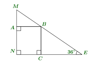 Cho hình vẽ sau.  Biết \(AB vuông góc MN\), \(NE  vuông góc MN\), (ảnh 1)