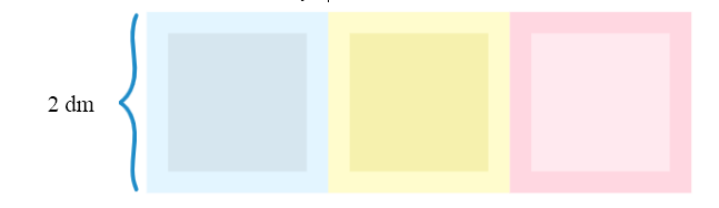 Đôrêmon có ba chiếc đĩa hình vuông cạnh 2dm (ảnh 1)