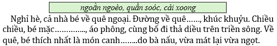 Điền các từ trong khung phù hợp vào chỗ trống: (ảnh 1)