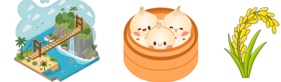 Điền từ “cầu treo, bánh bao, lúa trĩu hạt” thích hợp vào chỗ trống:  (ảnh 1)