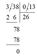 Đặt tính rồi tính : 3,38 : 0,13 (ảnh 2)