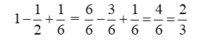 Tính : 1- 1/2 (ảnh 1)