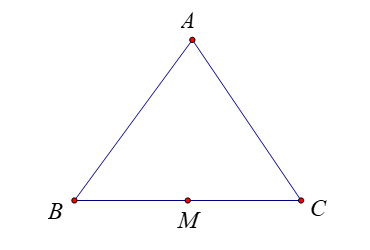 Cho tam giác đều \(ABC\) có cạnh bằng 2a, \(M\) là trung điểm cạnh \(BC\). Độ dài của (ảnh 1)