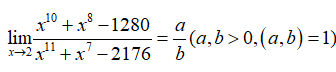 Biết giới hạn . Gi&aacute; trị của biểu thức P = ab bằng: (ảnh 1)