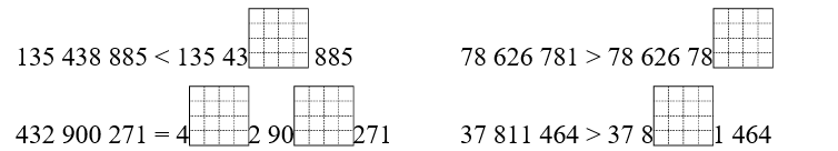 Điền chữ số thích hợp vào ô trống để được so sánh đúng. (ảnh 1)
