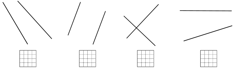 Điền dấu V vào ô chứa đường thẳng song song. (ảnh 1)