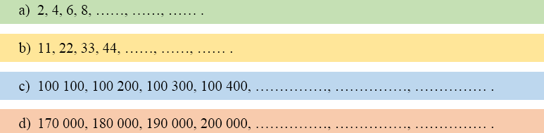 Hoàn thành dãy số sau: (ảnh 1)
