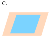 Bạn Hoàng vẽ một hình thoi nằm trong một hình bình hành. Đâu là sản phẩm của Hoàng? (ảnh 3)