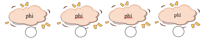 Đánh dấu ☑ vào ô trống chứa từ ngữ đúng với hành động trong hình dưới đây: (ảnh 1)