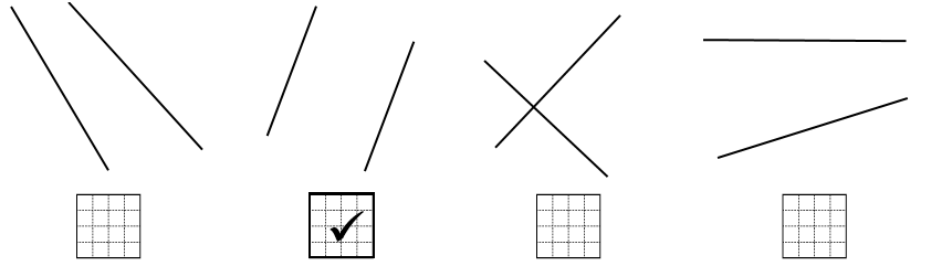 Điền dấu V vào ô chứa đường thẳng song song. (ảnh 2)