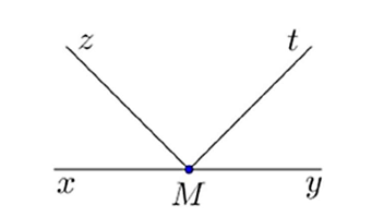 Góc kề bù với góc {yMt}\) là (ảnh 1)