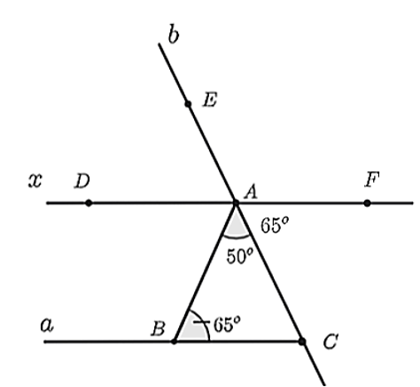 Cho hình vẽ dưới đây, biết (Ax// a) Điểm (F) nằm khác (ảnh 1)