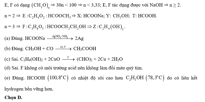 Cho hai chất hữu cơ mạch hở E, F có cùng công thức đơn giản nhất là . Các chất E, F, X tham gia phản ứng theo đúng tỉ lệ mol như sơ đồ dưới đây: (ảnh 1)