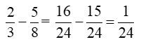 Tính : 2/3 - 5/8S (ảnh 1)