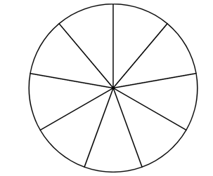 Tô màu hình tròn, biết phần phần màu hồng và màu cam có diện tích bằng nhau (ảnh 1)