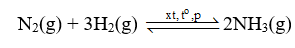 Trong phản ứng tổng hợp ammonia: (ảnh 1)