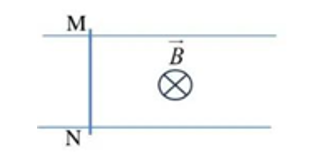 Cho hai thanh ray song song đặt trong từ trường đều có cảm ứng từ có độ lớn (ảnh 1)